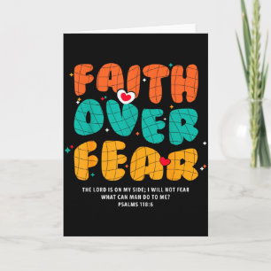 Faith Over Fear Christian Religious Groovy Men Wom Card