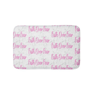 Faith Over Fear Christian Religious Inspirational Bath Mat