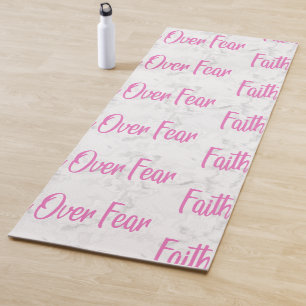 Faith Over Fear Christian Religious Inspirational Yoga Mat
