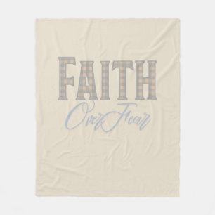 Faith Over Fear Christian Typography Design Fleece Blanket