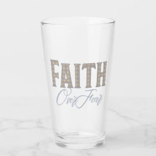 Faith Over Fear Christian Typography Design Glass