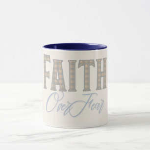 Faith Over Fear Christian Typography Design Mug