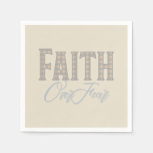 Faith Over Fear Christian Typography Design Napkin