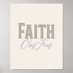 Faith Over Fear Christian Typography Design Poster