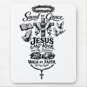 Faith Over Fear Christian Vintage Design Mouse Pad