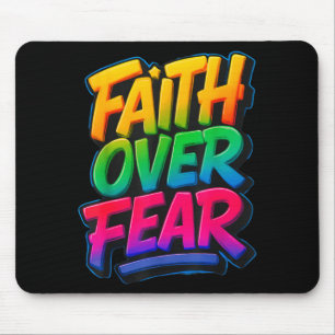 Faith Over Fear Christian Women Men Insrational Gr Mouse Pad