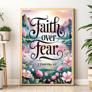Faith Over Fear Christian Women Wall Art