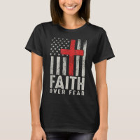 Faith Over Fear Cool American USA Flag Christian C