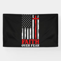 Faith Over Fear Cool Christian Flag Cross