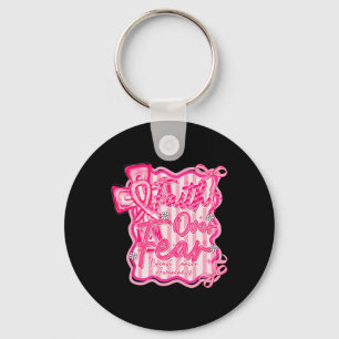 Faith Over Fear Coquette Bow Cross Christian Breas Key Ring