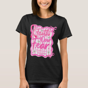Faith Over Fear Cross Breast Cancer Awareness Chri T-Shirt
