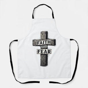 Faith Over Fear Cross Vintage Engraving Shirt (1) Apron