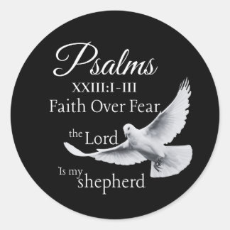 Faith Over Fear Encouragement in White Classic Round Sticker