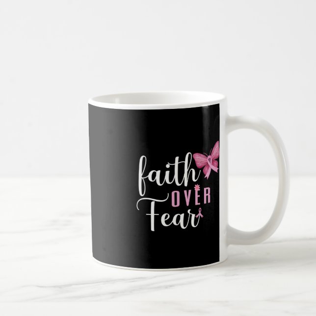 Faith Over Fear Fighter Breast Cancer Awareness Pi Coffee Mug (Right)