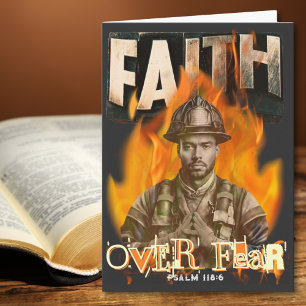 Faith Over Fear Firefighter Christian Faith Card