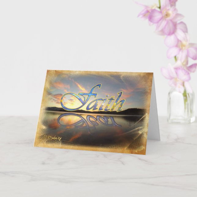 Faith Over Fear Folded Greeting Card (Orchid)