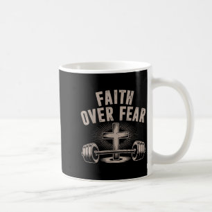 Faith Over Fear Funny Christian Workout Gym Jesus  Coffee Mug