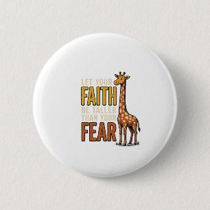 Faith Over Fear Giraffe Vintage Christian Shirt_1 6 Cm Round Badge