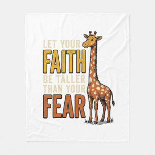 Faith Over Fear Giraffe Vintage Christian Shirt_1 Fleece Blanket