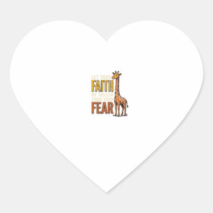 Faith Over Fear Giraffe Vintage Christian Shirt_1 Heart Sticker