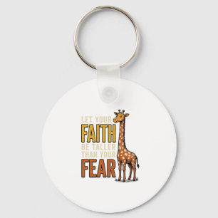 Faith Over Fear Giraffe Vintage Christian Shirt_1 Key Ring