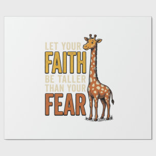 Faith Over Fear Giraffe Vintage Christian Shirt_1 Wrapping Paper