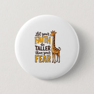 Faith Over Fear Giraffe Vintage Christian Shirt De 6 Cm Round Badge