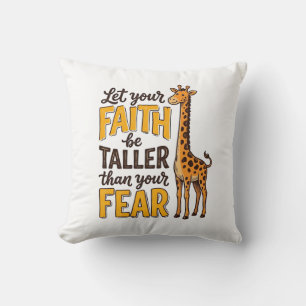 Faith Over Fear Giraffe Vintage Christian Shirt De Cushion