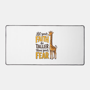 Faith Over Fear Giraffe Vintage Christian Shirt De Desk Mat