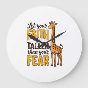 Faith Over Fear Giraffe Vintage Christian Shirt De Large Clock