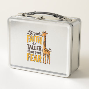 Faith Over Fear Giraffe Vintage Christian Shirt De Metal Lunch Box