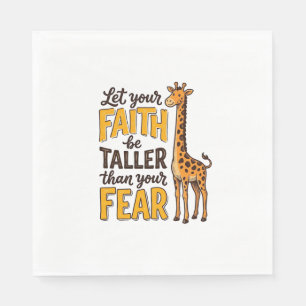 Faith Over Fear Giraffe Vintage Christian Shirt De Napkin
