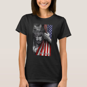 Faith Over Fear God Jesus Christian Flag T-Shirt
