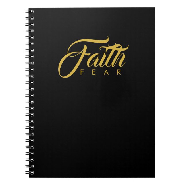 Faith Over Fear Gold and Black Notebook (Front)