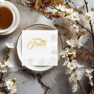 Faith Over Fear Gold Graphic Napkin