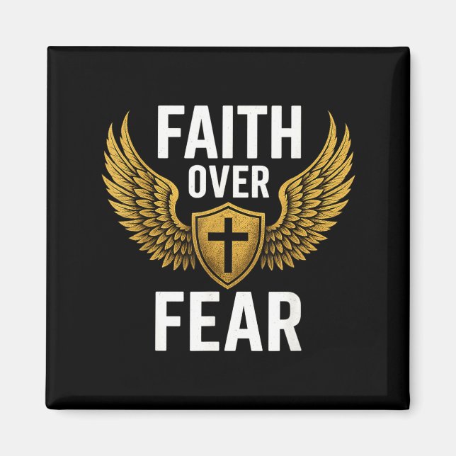 Faith Over Fear Gold  Magnet (Front)