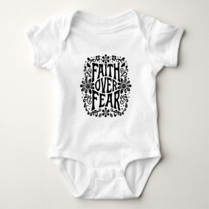 Faith over fear groovy Christian Baby Bodysuit