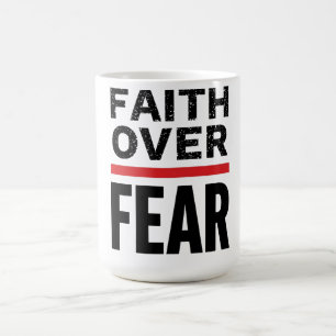 Faith Over Fear Gym Shirt   Christian Fitness Moti Coffee Mug
