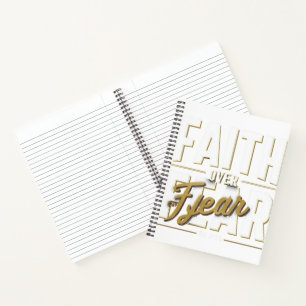 Faith Over Fear Gym Shirt   Christian Workout Moti Notebook