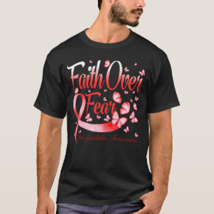 Faith Over Fear Haemophilia Awareness Butterfly T-Shirt