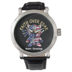 Faith Over Fear Inspirational Christian Customised Watch