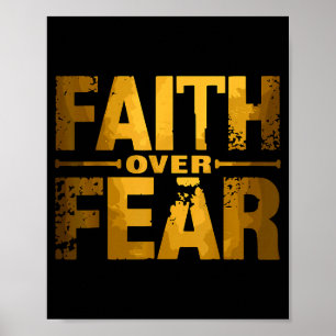 Faith Over Fear Insrational Christian Quote Poster