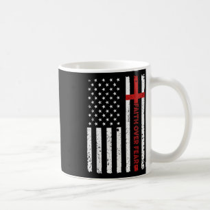 Faith Over Fear Jesus Christian Cross God Bible Us Coffee Mug