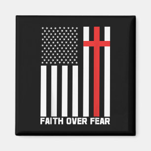 Faith Over Fear Jesus Christian Cross God Faith Bi Magnet