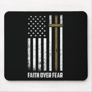 Faith Over Fear Jesus Christian Cross God Faith Us Mouse Pad