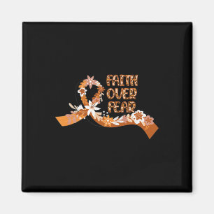 Faith Over Fear Leopard Leukaemia Awareness Warrio Magnet