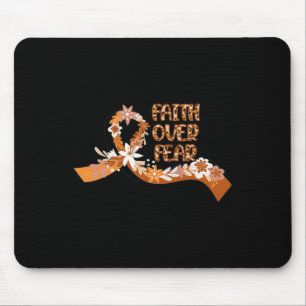 Faith Over Fear Leopard Leukaemia Awareness Warrio Mouse Pad