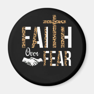 Faith Over Fear Letters Christian Faith Cross Magnet