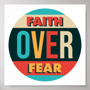 Faith Over Fear motivational quote Poster