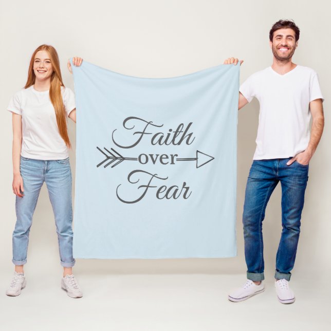 Faith over Fear (multiple colours available) Fleece Blanket (In Situ)